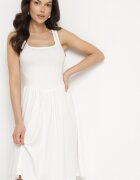 by swan Rochie Albă din Viscoză cu croi evazat Edivane
