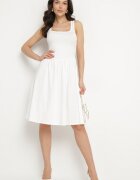 by swan Rochie Albă din Viscoză cu croi evazat Edivane
