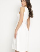 by swan Rochie Albă din Viscoză cu croi evazat Edivane