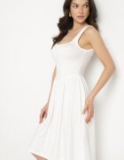 by swan Rochie Albă din Viscoză cu croi evazat Edivane