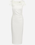 by swan Rochie Albă Midi cu Decolteu Pătrat Revinane