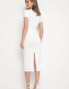 by swan Rochie Albă Mulată Bodycon cu Decolteu în V Efricene