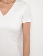 by swan Rochie Albă Mulată Bodycon cu Decolteu în V Efricene