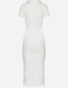 by swan Rochie Albă Mulată Bodycon cu Decolteu în V Efricene