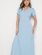 by swan Rochie Albastră Cloș cu Decolteu Triunghiular Efralinae