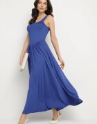 by swan Rochie Albastră din Viscoză cu Croială Cloș cu Decolteu Pătrat Tilvia