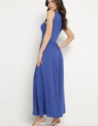 by swan Rochie Albastră din Viscoză cu Croială Cloș cu Decolteu Pătrat Tilvia