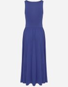 by swan Rochie Albastră din Viscoză cu Croială Cloș cu Decolteu Pătrat Tilvia