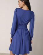 by swan Rochie albastră evazată din viscoză Selithiel