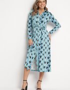 by swan Rochie Albastră Maxi cu curea legată și cu model geometric Annalea