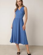 by swan Rochie Albastră Midi Fără Mâneci cu Fusta Plisată Dreana