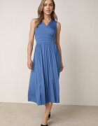 by swan Rochie Albastră Midi Fără Mâneci cu Fusta Plisată Dreana