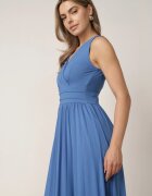 by swan Rochie Albastră Midi Fără Mâneci cu Fusta Plisată Dreana