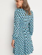 by swan Rochie Albastră Mini cu Decolteu Petrecut Kiyani