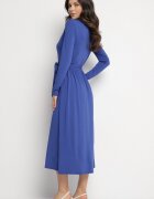 by swan Rochie Albastră Petrecută cu Vâscoză Legată în Talie Drestalia