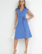 by swan Rochie Albastră Petrecută Midi Legată în Talie Mayella