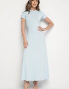 by swan Rochie albastru deschis cu croială cambrată cu mânecă scurtă Liravise
