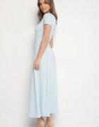by swan Rochie albastru deschis cu croială cambrată cu mânecă scurtă Liravise