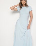 by swan Rochie albastru deschis cu croială cambrată cu mânecă scurtă Liravise