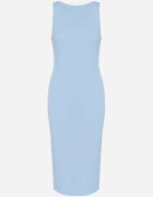 by swan Rochie Albastru Deschis cu Vâscoză cu croială ajustată cu șliț la spate din denim