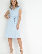 by swan Rochie Albastru deschis Petrecută Midi Legată în talie Mayella