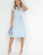 by swan Rochie Albastru deschis Petrecută Midi Legată în talie Mayella
