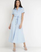 by swan Rochie albastru deschis stil cămașă legată în talie Ophieithe