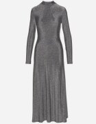 by swan Rochie Argintie cu Viscoză Decorată cu Sclipici în Stil Elegant Werirra