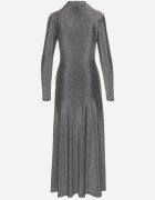 by swan Rochie Argintie cu Viscoză Decorată cu Sclipici în Stil Elegant Werirra