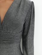 by swan Rochie Argintie de seară cu Decolteu Adânc Olami