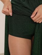 by swan Rochie Asimetrică Verde Maxi cu fusta evazată și decupaj cu sclipici Acaisa