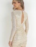 by swan Rochie Aurie Cu Paiete cu Drapaje Nerli