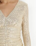 by swan Rochie Aurie Cu Paiete cu Drapaje Nerli