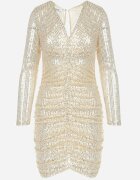 by swan Rochie Aurie Cu Paiete cu Drapaje Nerli