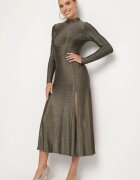 by swan Rochie Aurie cu Viscoză Decorată cu Sclipici în Stil Elegant Werirra