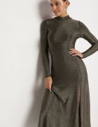 by swan Rochie Aurie cu Viscoză Decorată cu Sclipici în Stil Elegant Werirra
