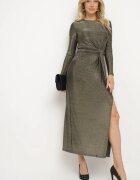 by swan Rochie Aurie Taliată cu Viscoză Ornată cu Fir Metalic și cu Nod Ninnovia