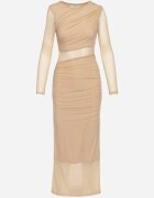 by swan Rochie Bej Ajustată Maxi din Plasă Stolisse