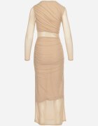 by swan Rochie Bej Ajustată Maxi din Plasă Stolisse