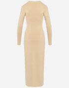 by swan Rochie Bej Cambrată Maxi cu Mâneci Lungi Ovira
