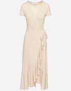 by swan Rochie Bej cu Cureaua Plic Decorată cu Volane Wleffia