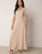by swan Rochie Bej deschis Cloche cu Decolteu Triunghiular Efralinae
