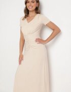 by swan Rochie Bej Deschis cu Încrețituri Taliată cu Vâscoză Arelona