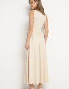 by swan Rochie Bej deschis cu Viscoză cu croi evazat cu decolteu pătrat Tilvia