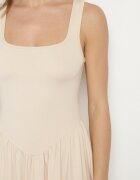 by swan Rochie Bej deschis cu Viscoză cu croi evazat cu decolteu pătrat Tilvia