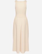 by swan Rochie Bej deschis cu Viscoză cu croi evazat cu decolteu pătrat Tilvia