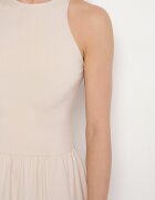 by swan Rochie bej deschis din bumbac evazată fără mâneci cu buzunare Efrinara