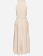 by swan Rochie bej deschis din bumbac evazată fără mâneci cu buzunare Efrinara