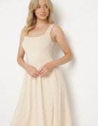 by swan Rochie Bej deschis din Viscoză cu croi evazat Edivane