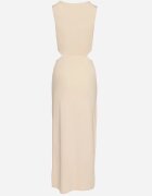 by swan Rochie bej deschis din viscoză decorată cu decupaje și aplicație metalică Odivaria
